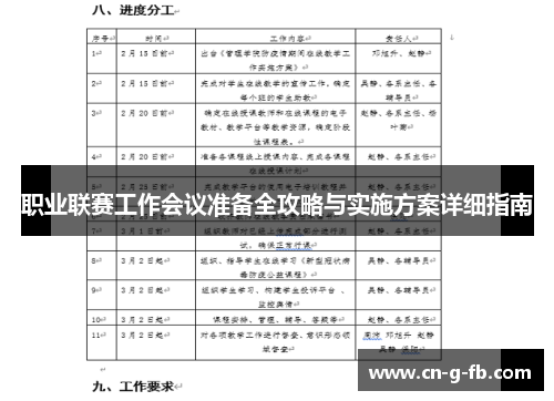 职业联赛工作会议准备全攻略与实施方案详细指南